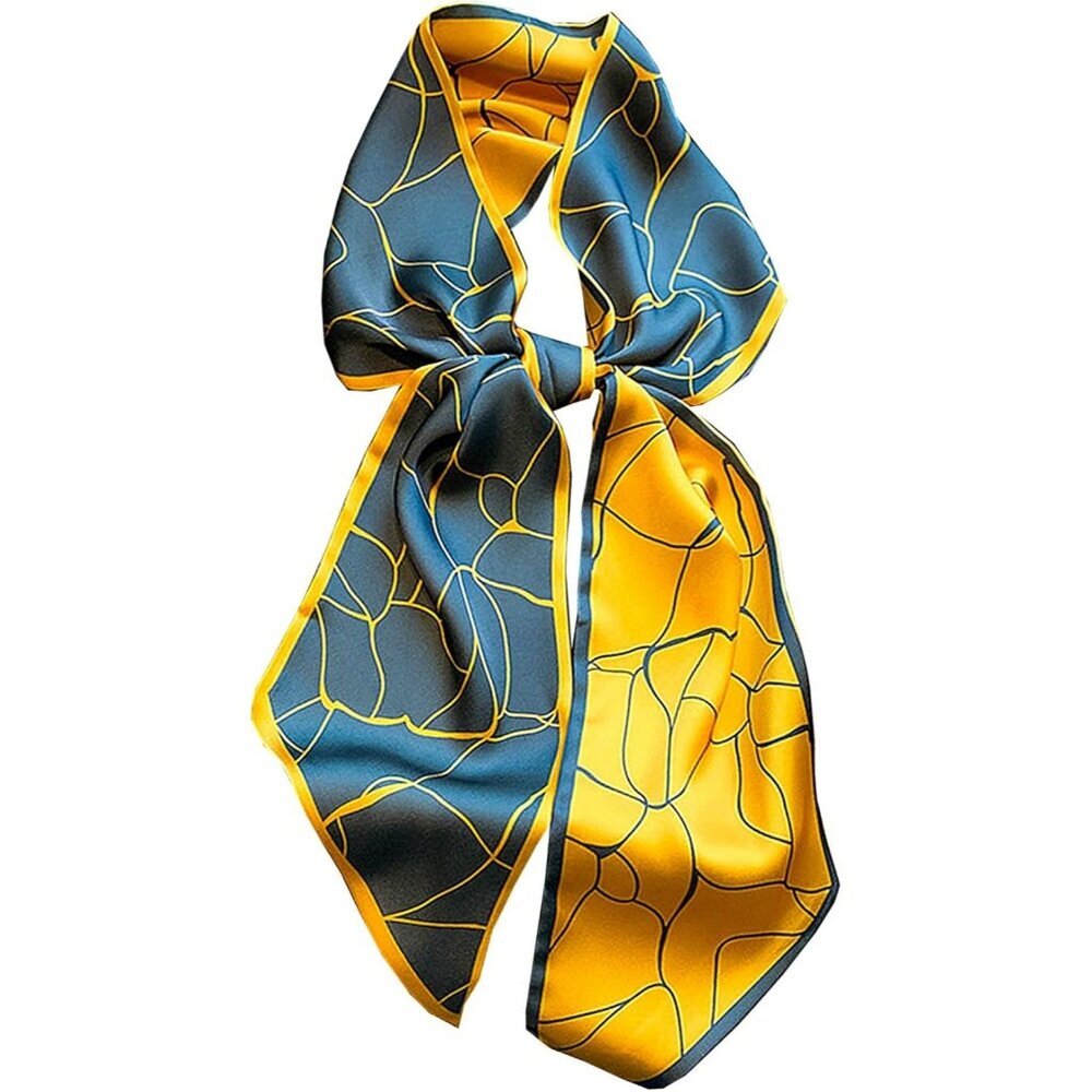 Women's gold Ash Crack Purse Scarf For Handbags Silky Long Bag Scarfs Skinny